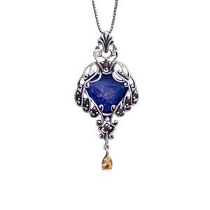Sally C (SX) Pendant Sterling Silver, Lapis, Garnet & Citrine w/ PZ 925 Chain99